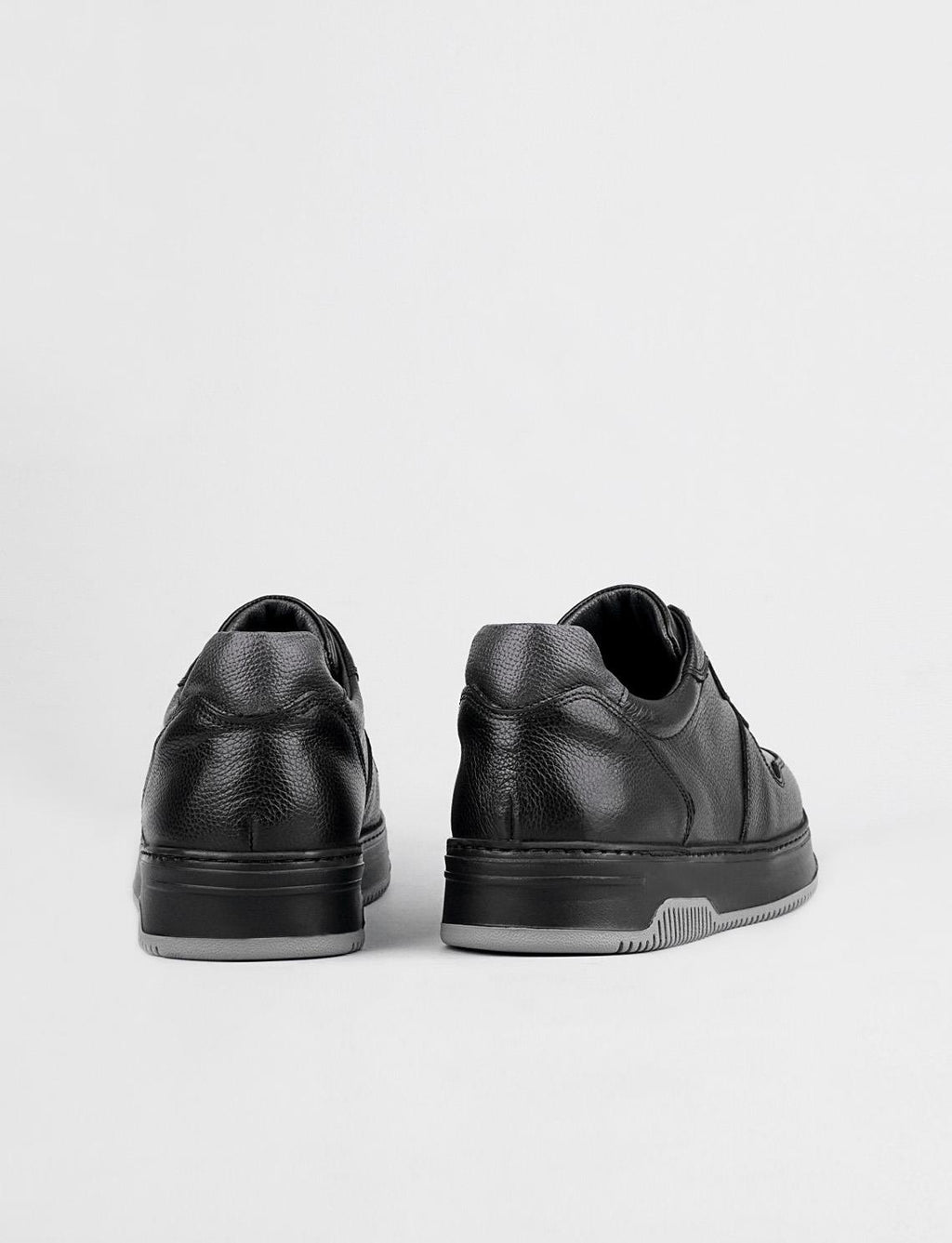 Genuine Leather Black Berlin Lace-up Men's Athletic Shoes