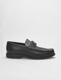 Genuine Leather Black Buckle Men's Casual Shoes