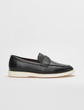 Genuine Leather Black and White Men's Casual Shoes (121353-1718)