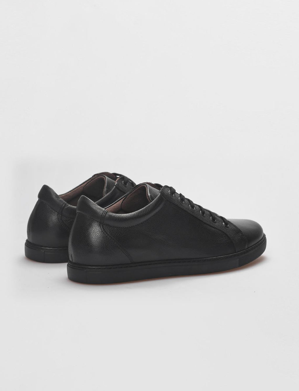 Genuine Leather Black Lace-up Men's Sneaker