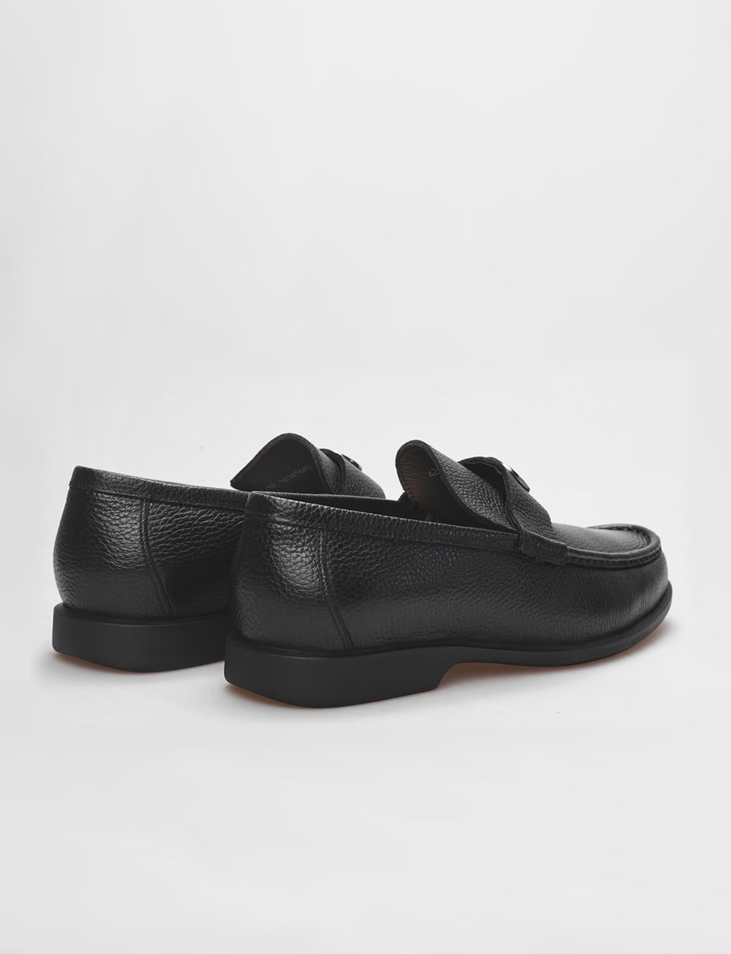 Genuine Leather Black Buckle Men's Casual Shoes
