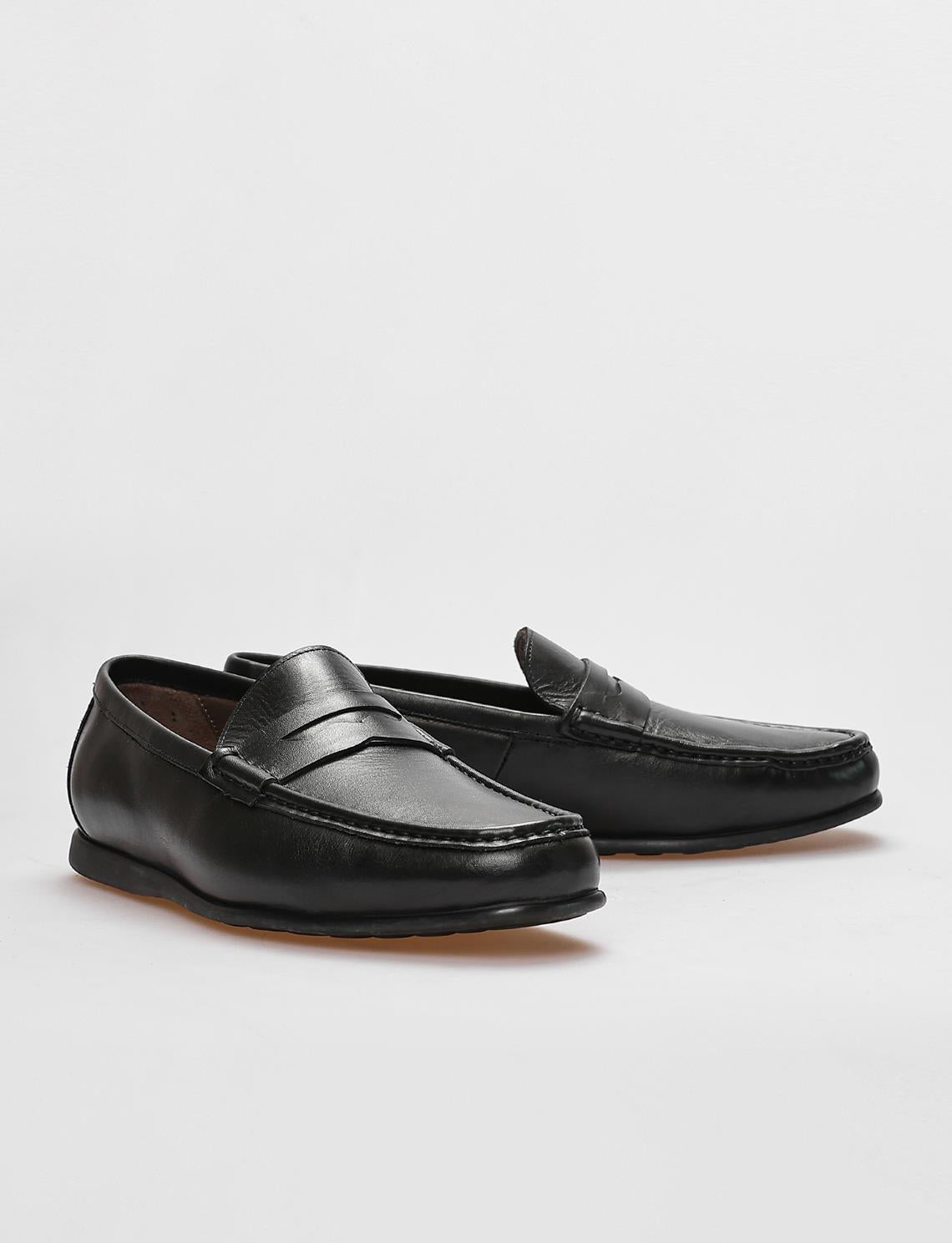 Genuine Leather Black Men's Casual Shoes