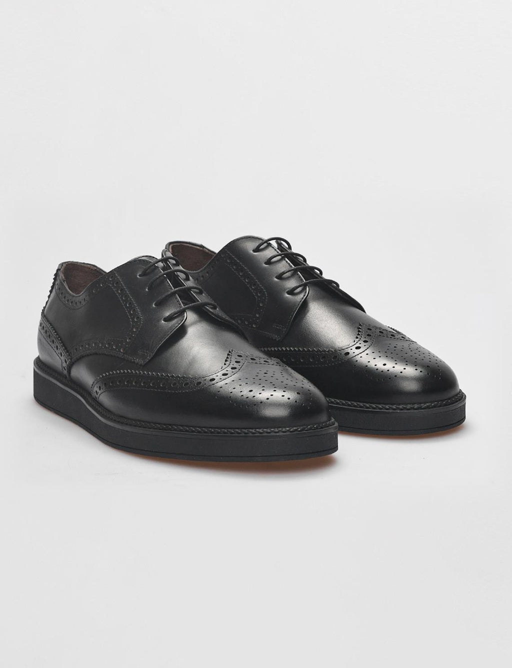 Genuine Leather Black Lace-up Men's Casual Shoes