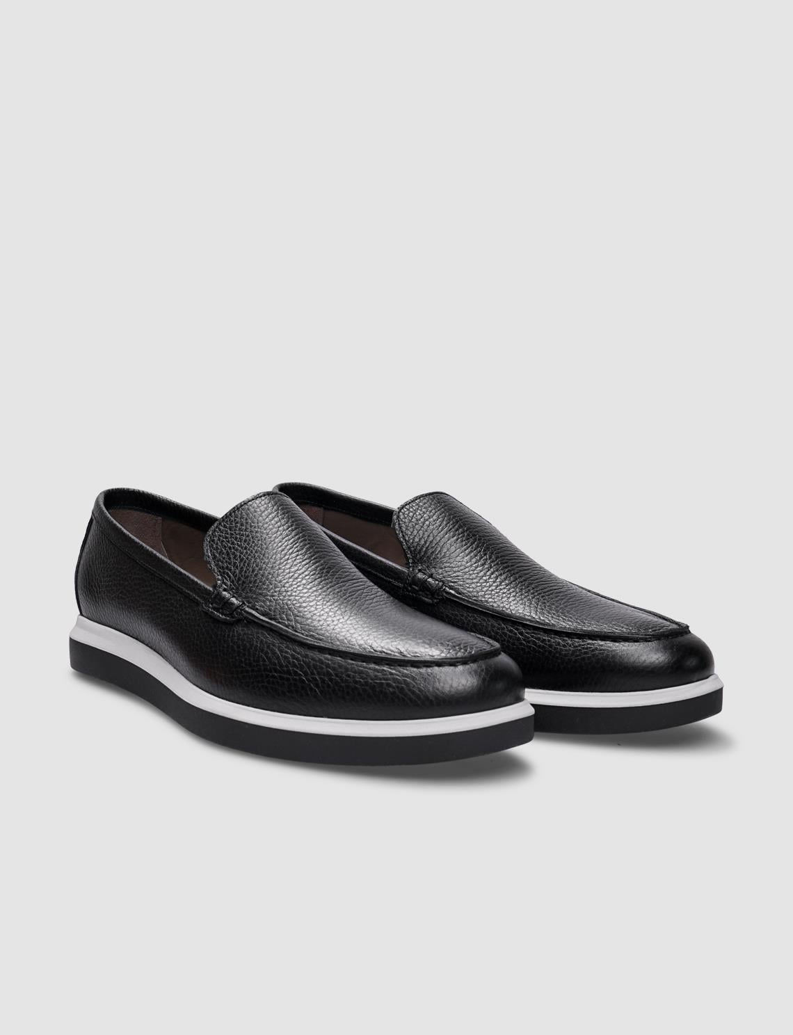Genuine Leather Black Men's Casual Shoes