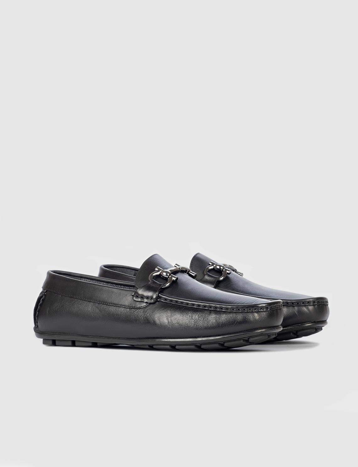 Genuine Leather Black Men's Loafer