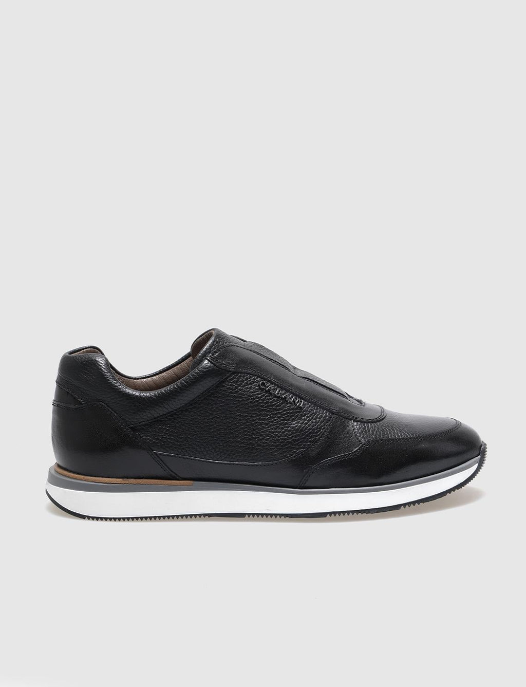Genuine Leather Black Men's Athletic Shoes