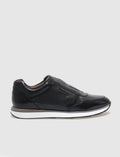 Genuine Leather Black Men's Athletic Shoes