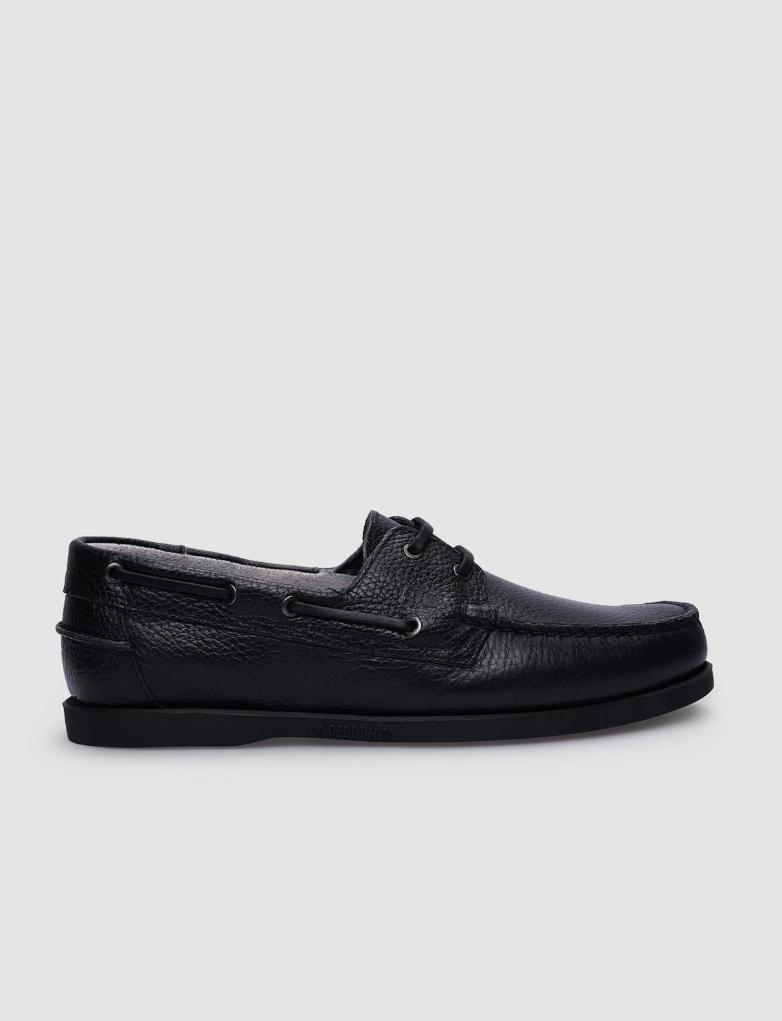 100% Genuine Leather Black Lace-Up Men's Casual Shoes