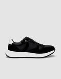 Genuine Leather Black Lace-up Men's Athletic Shoes