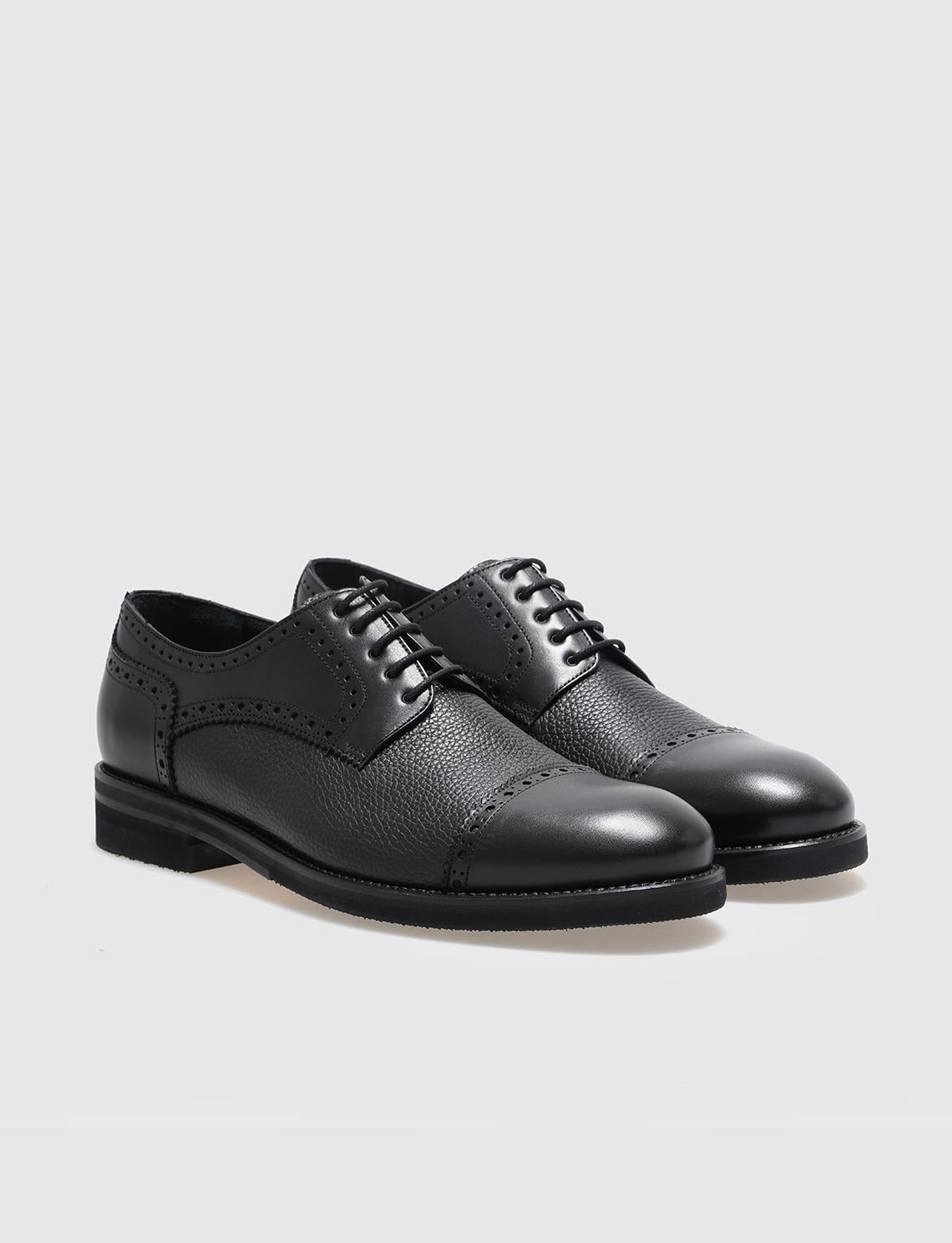 Genuine Leather Black Lace-up Men's Classic Shoes