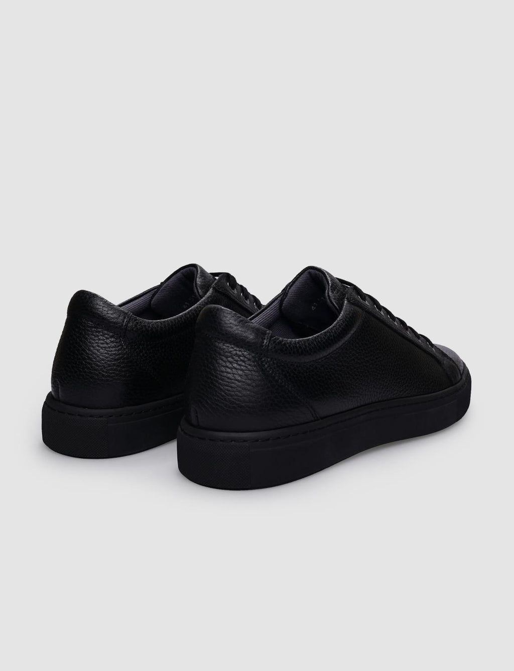 Genuine Leather Black Lace-up Men's Athletic Shoes