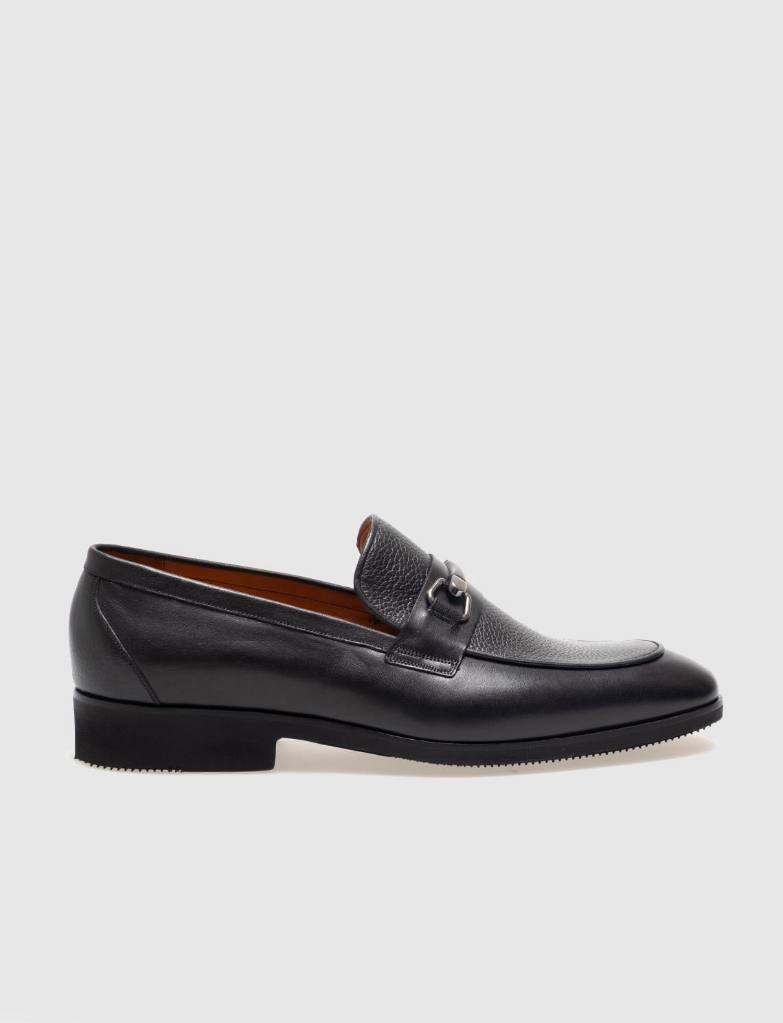 Genuine Leather Black Buckle Men's Classic Shoes