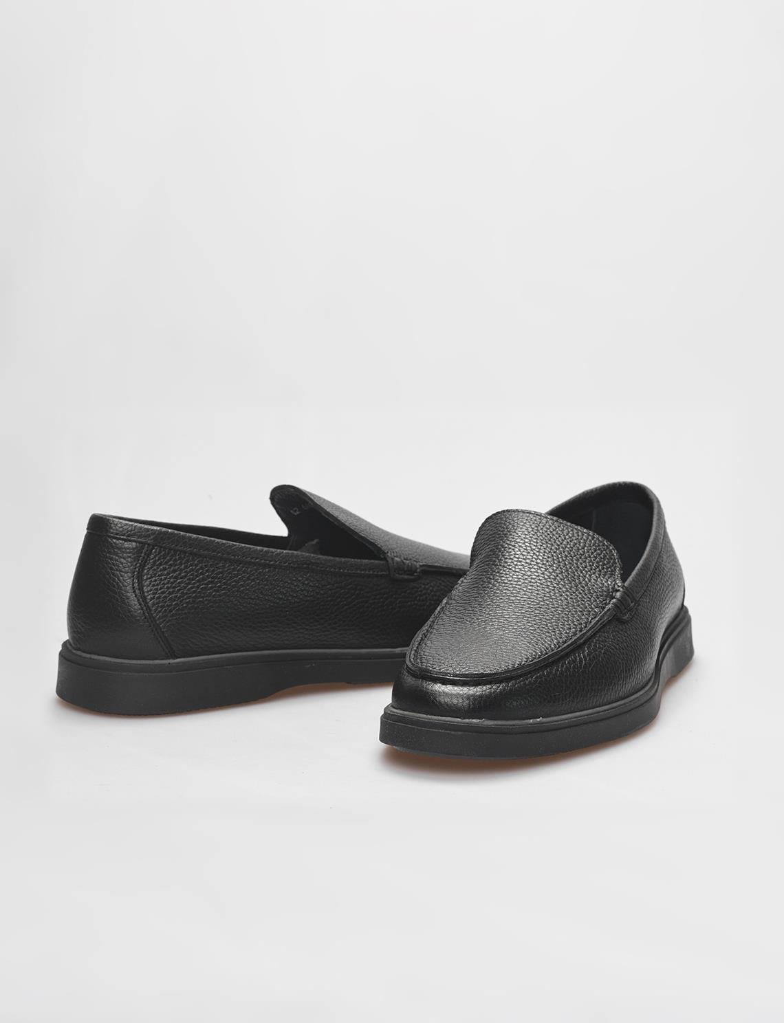Genuine Leather Black Men's Loafer