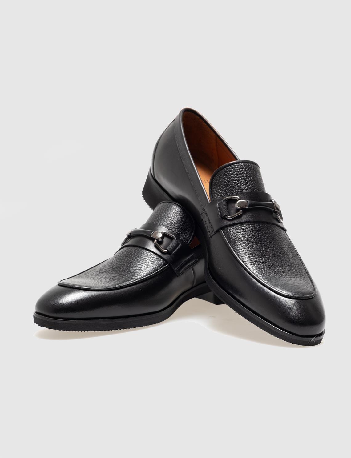 Genuine Leather Black Buckle Men's Classic Shoes