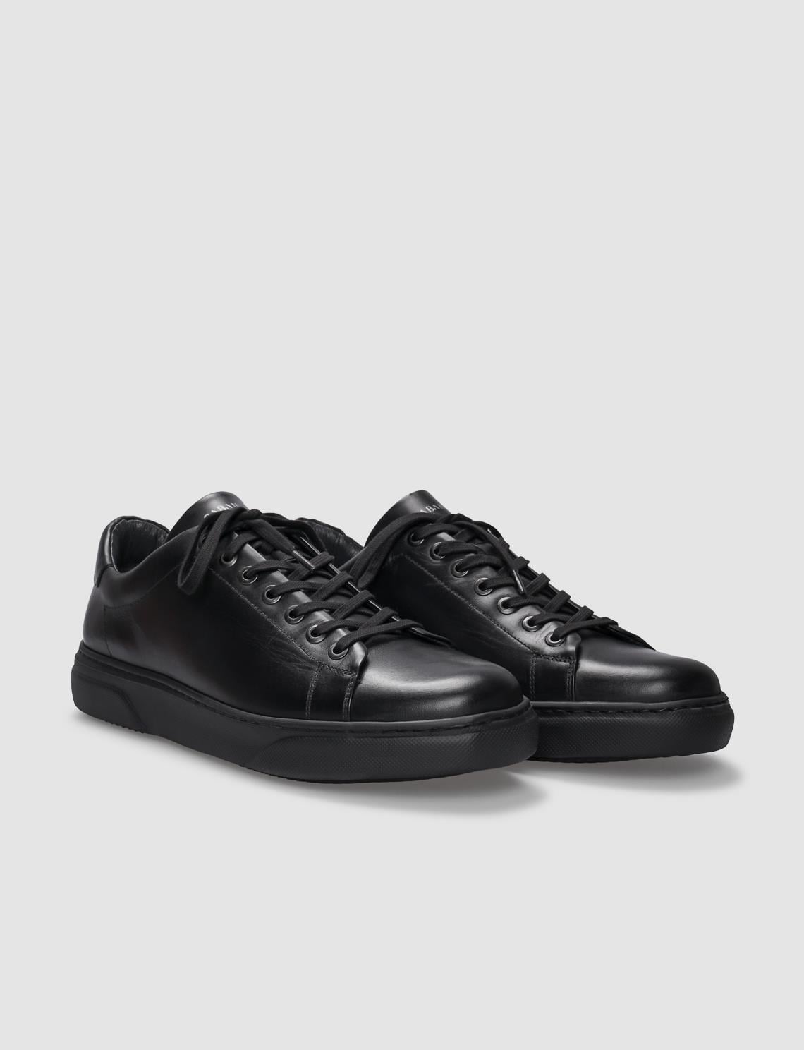 Genuine Leather Black Lace-up Men's Casual Shoes