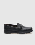 Genuine Leather Black Buckle Men's Casual Shoes