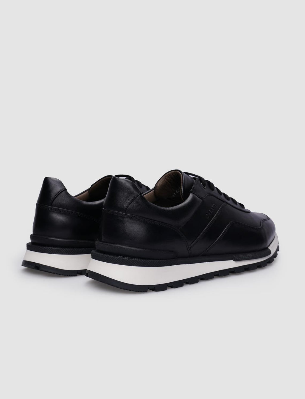 Genuine Leather Black Lace-up Men's Sneaker