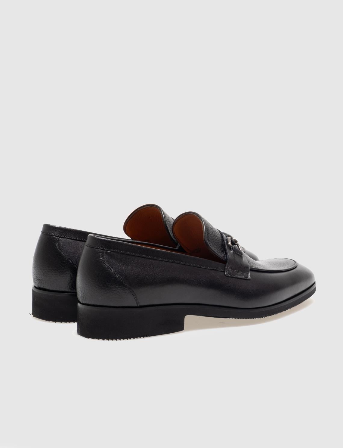Genuine Leather Black Buckle Men's Classic Shoes