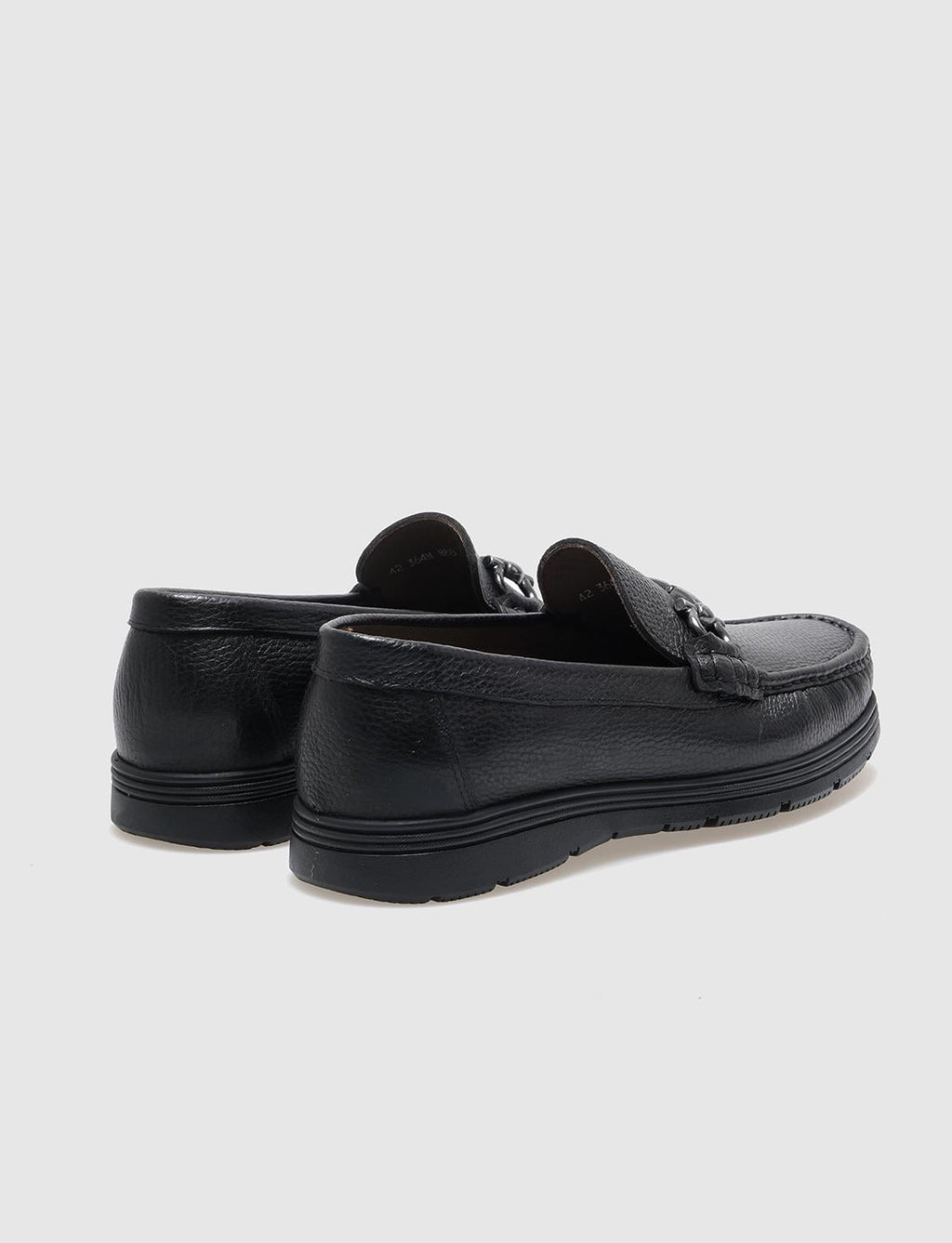 Genuine Leather Black Buckle Men's Casual Shoes