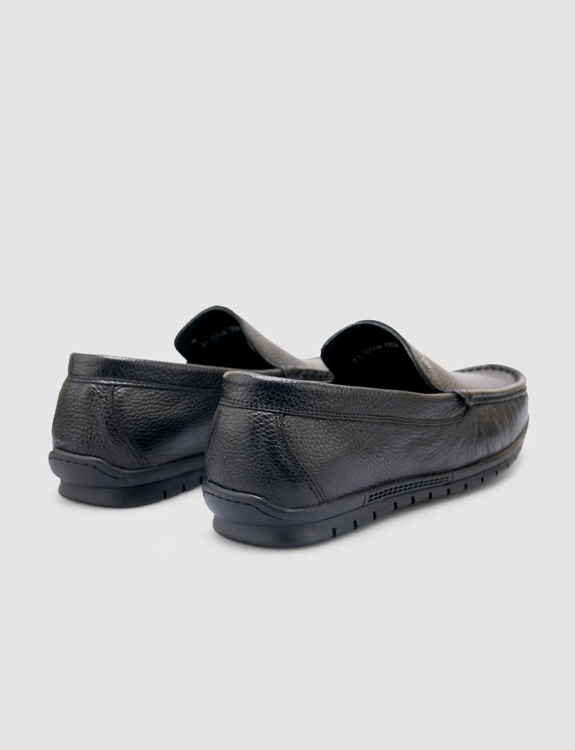 100% Genuine Leather Black Men's Casual Shoes