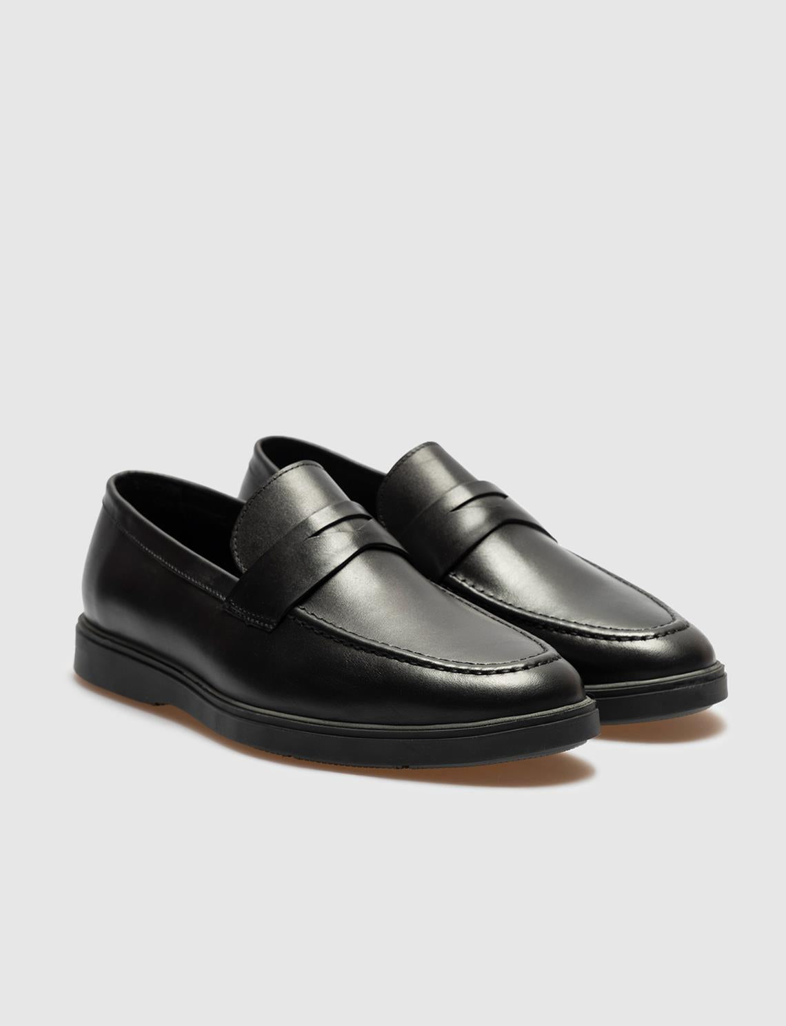 Genuine Leather Black Men's Casual Shoes