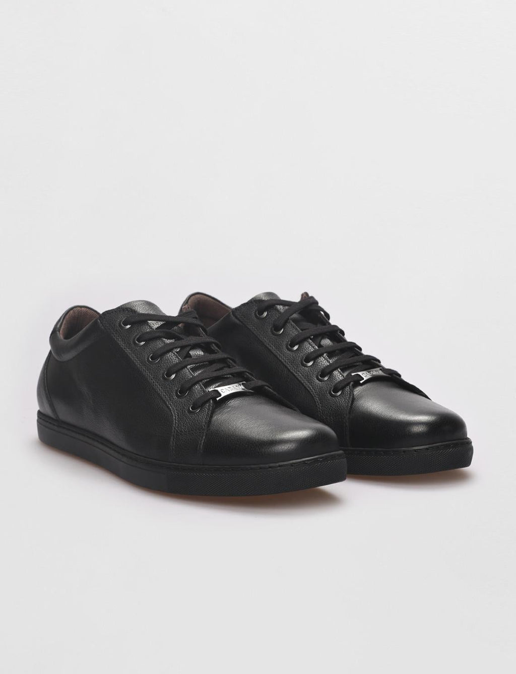 Genuine Leather Black Lace-up Men's Sneaker