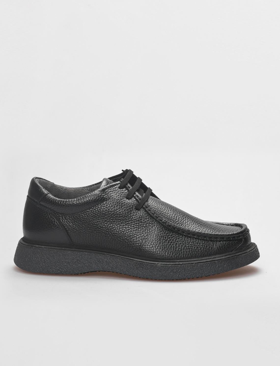 Genuine Leather Black Lace-up Men's Casual Shoes