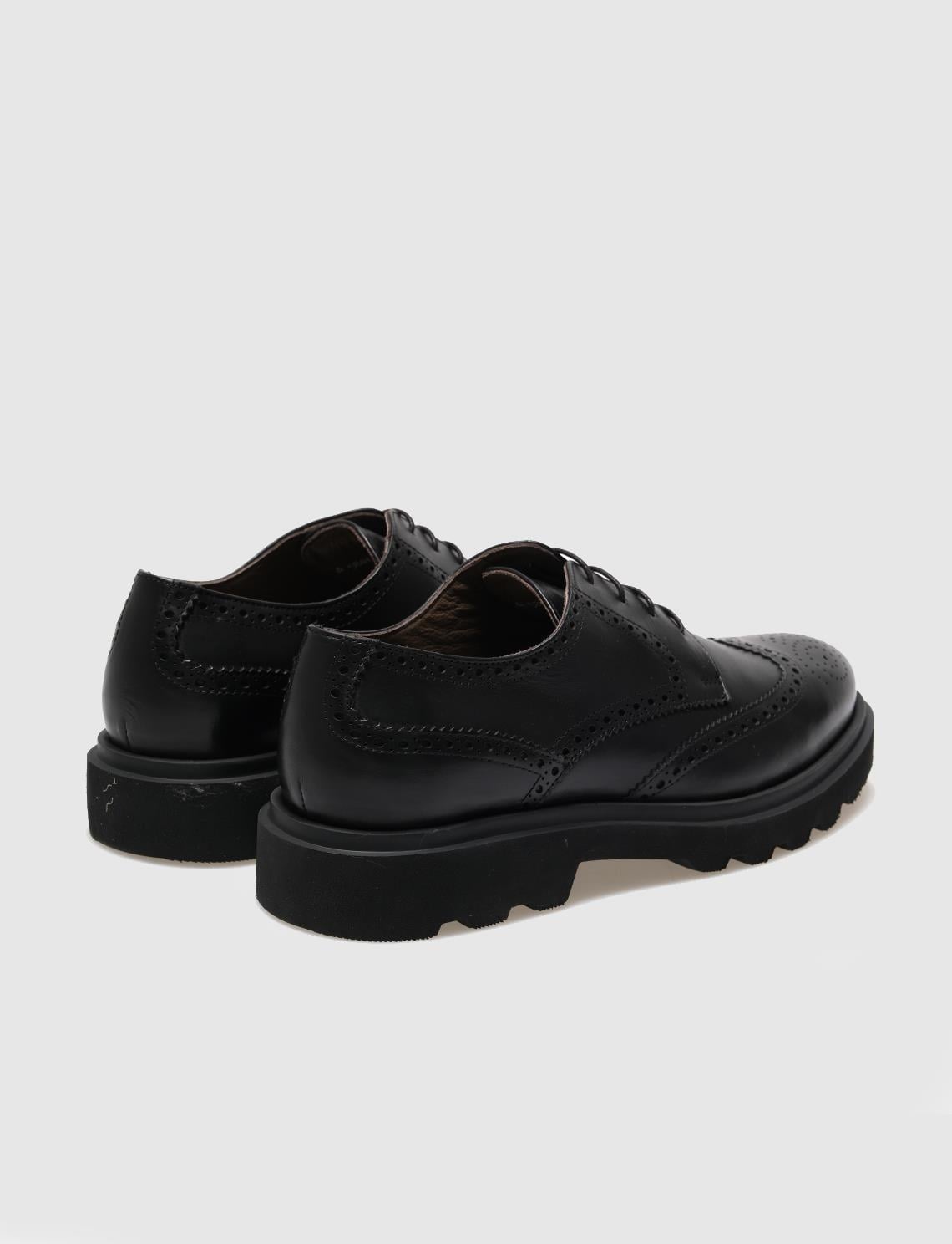 Genuine Leather Black Lace-up Men's Casual Shoes