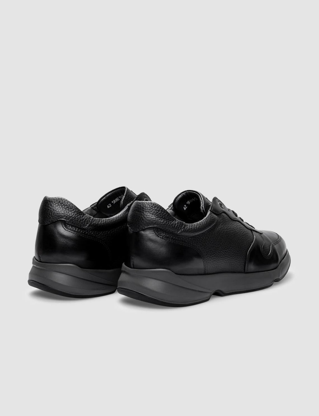 Genuine Leather Black Lace-up Men's Athletic Shoes