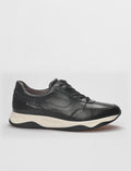 Genuine Leather Black Lace-up Men's Athletic Shoes