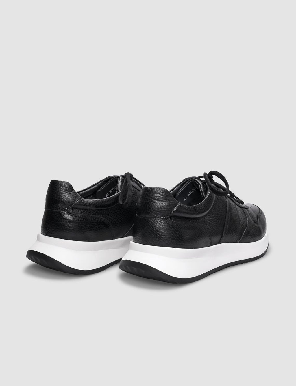Genuine Leather Black Lace-up Men's Athletic Shoes