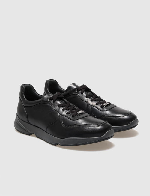 100% Genuine Leather Black Lace-up Men's Casual Shoes