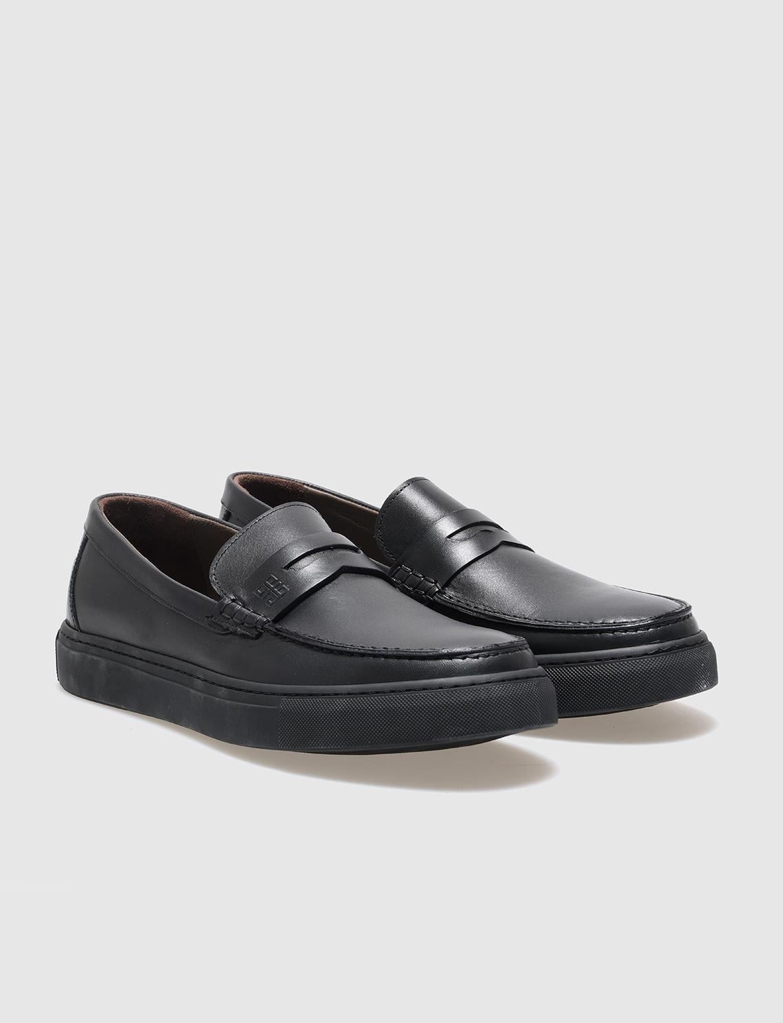 Genuine Leather Black Men's Casual Shoes