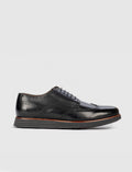 Genuine Leather Black Lace-up Men's Casual Shoes