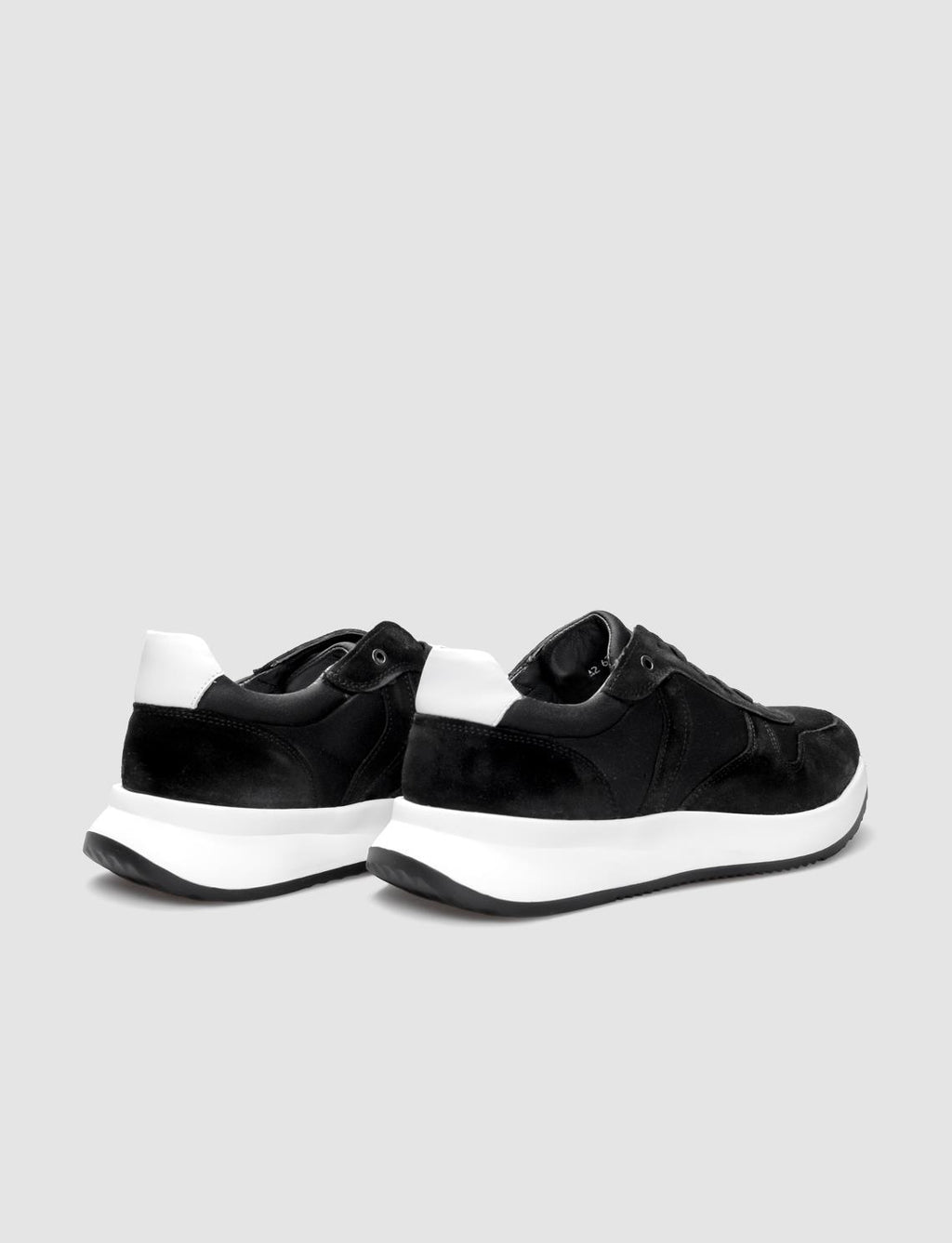 Genuine Leather Black Lace-up Men's Athletic Shoes