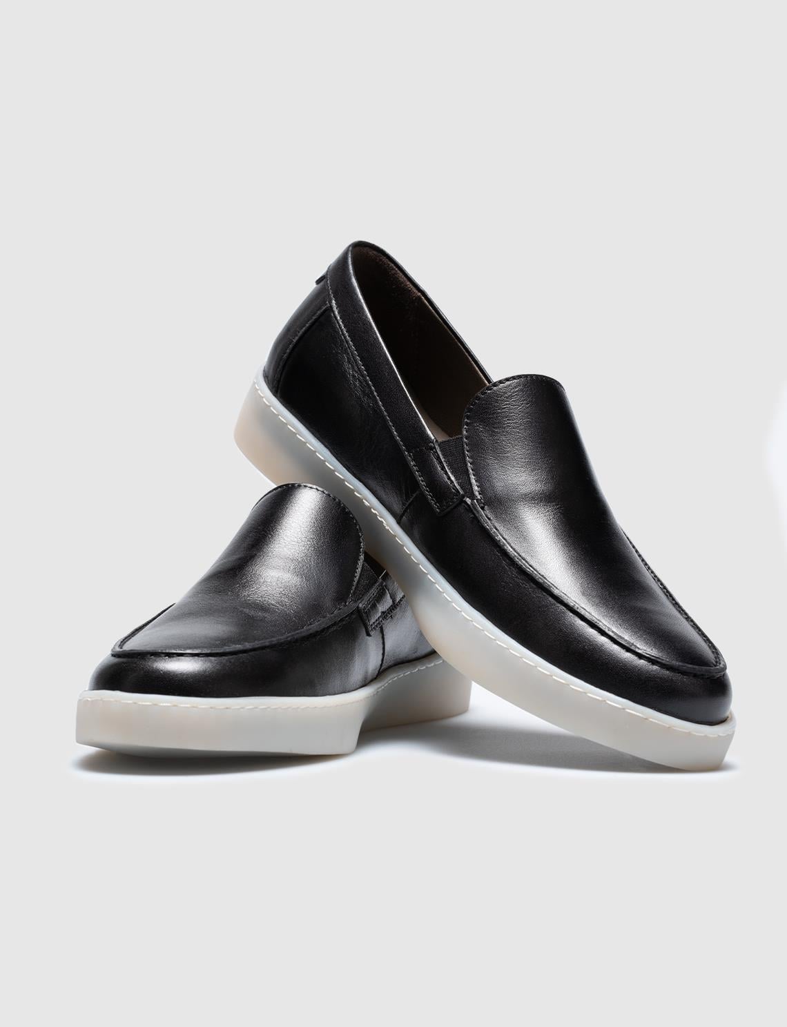 Genuine Leather Black Men's Casual Shoes