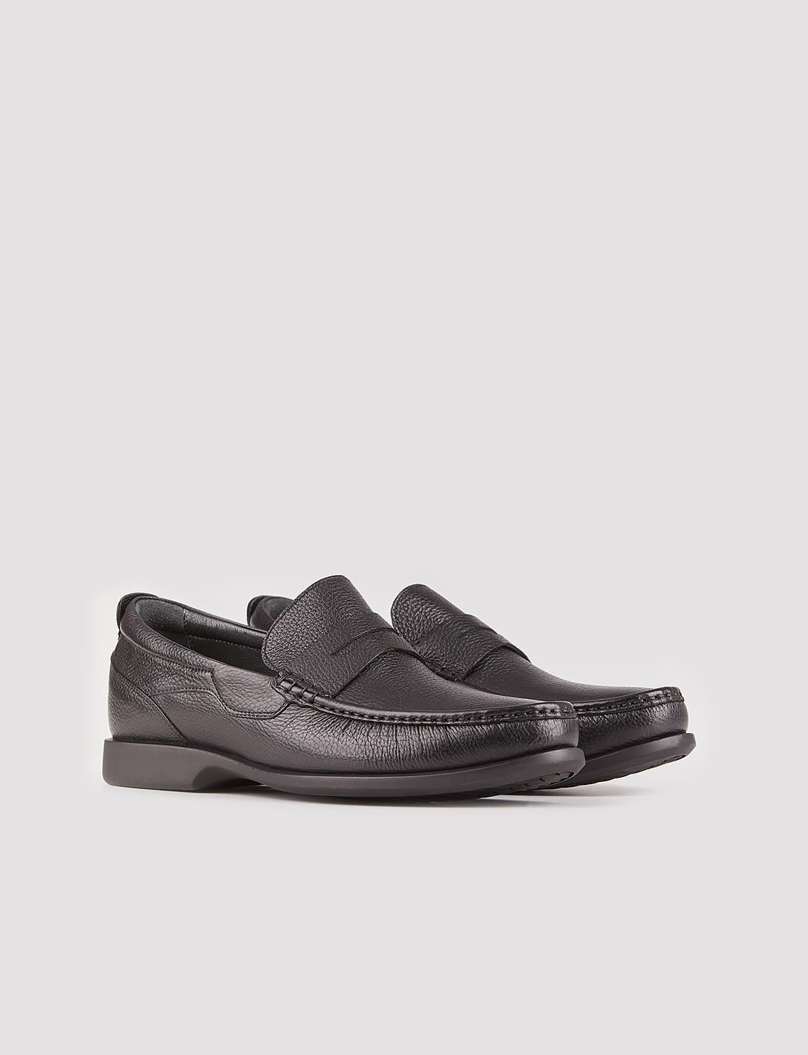 Genuine Leather Black Men's Casual Loafer Shoes