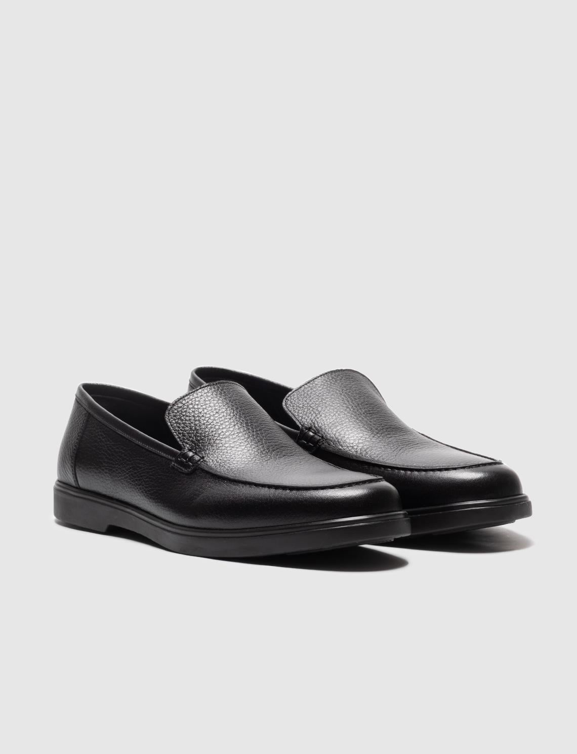 Genuine Leather Black Men's Loafer