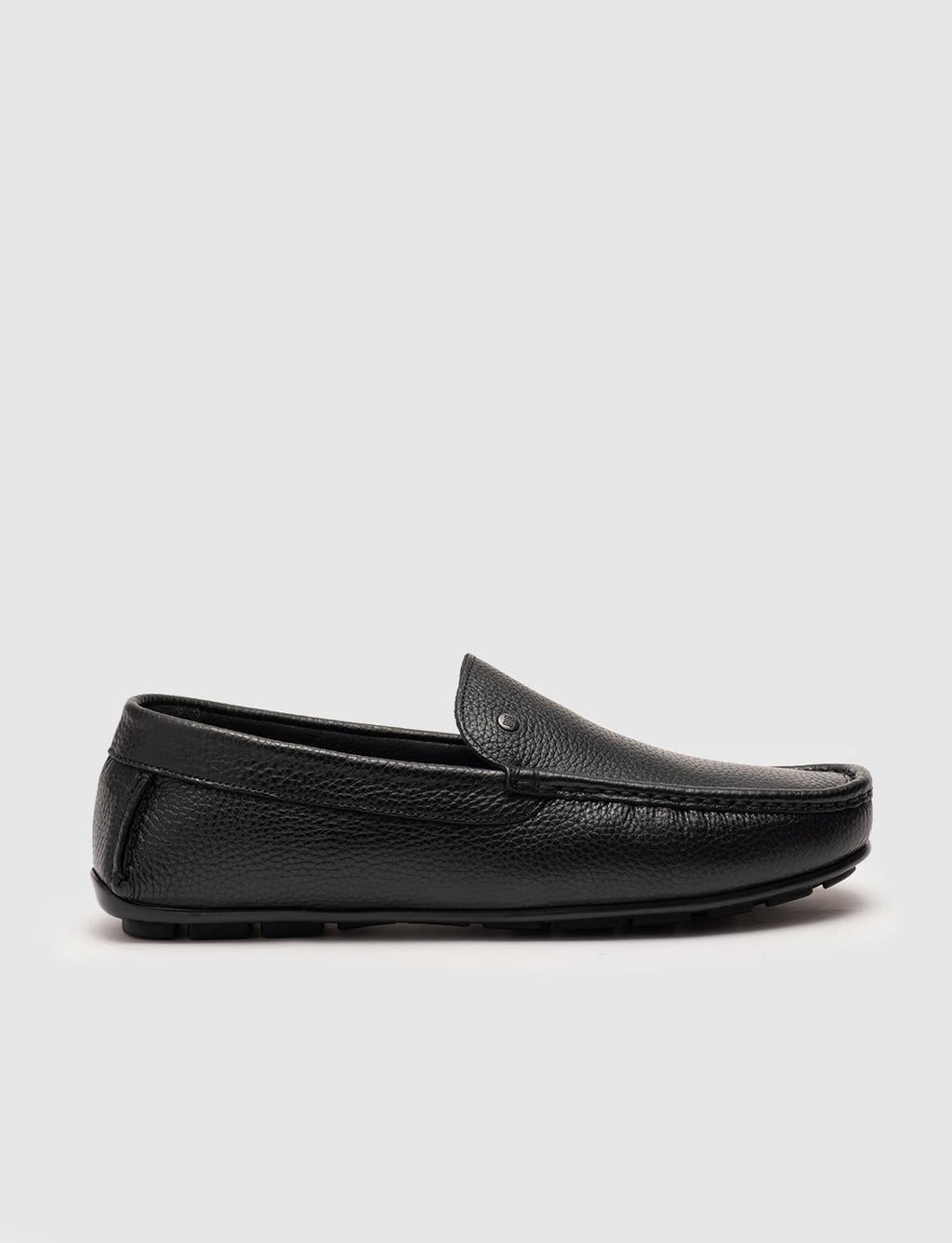Genuine Leather Textured Black Men's Loafer (102567-198)