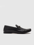 Genuine Leather Textured Black Men's Loafer (112483-1718)