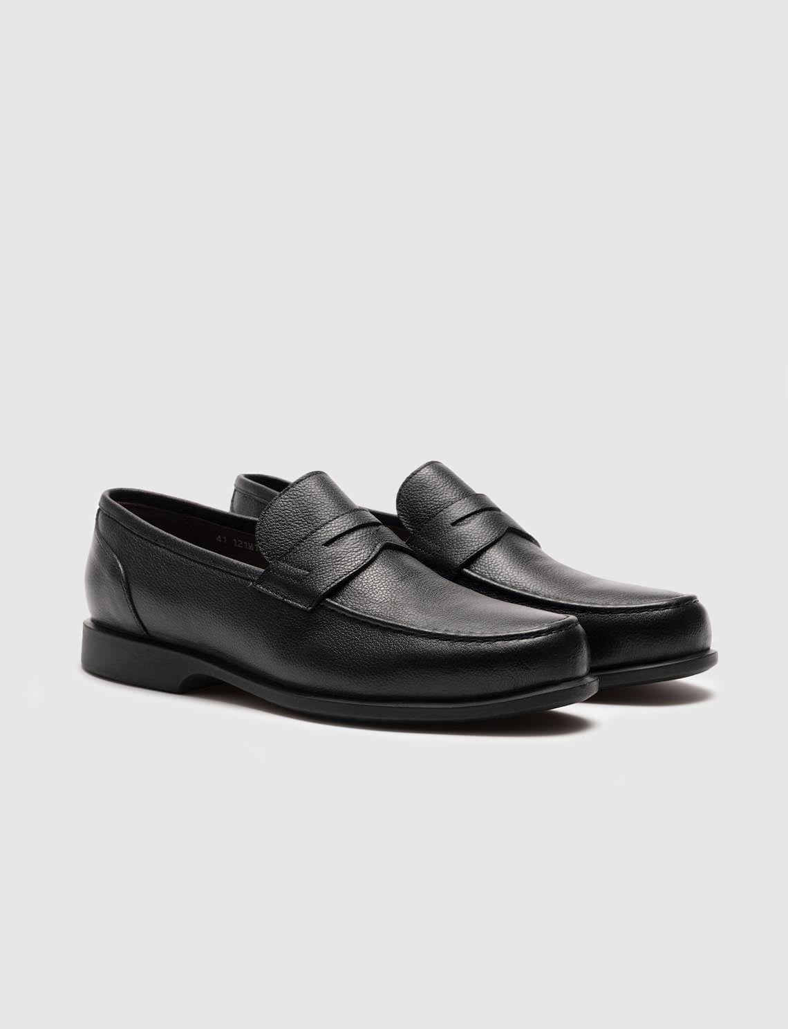 Genuine Leather Black Men's Loafer Shoes