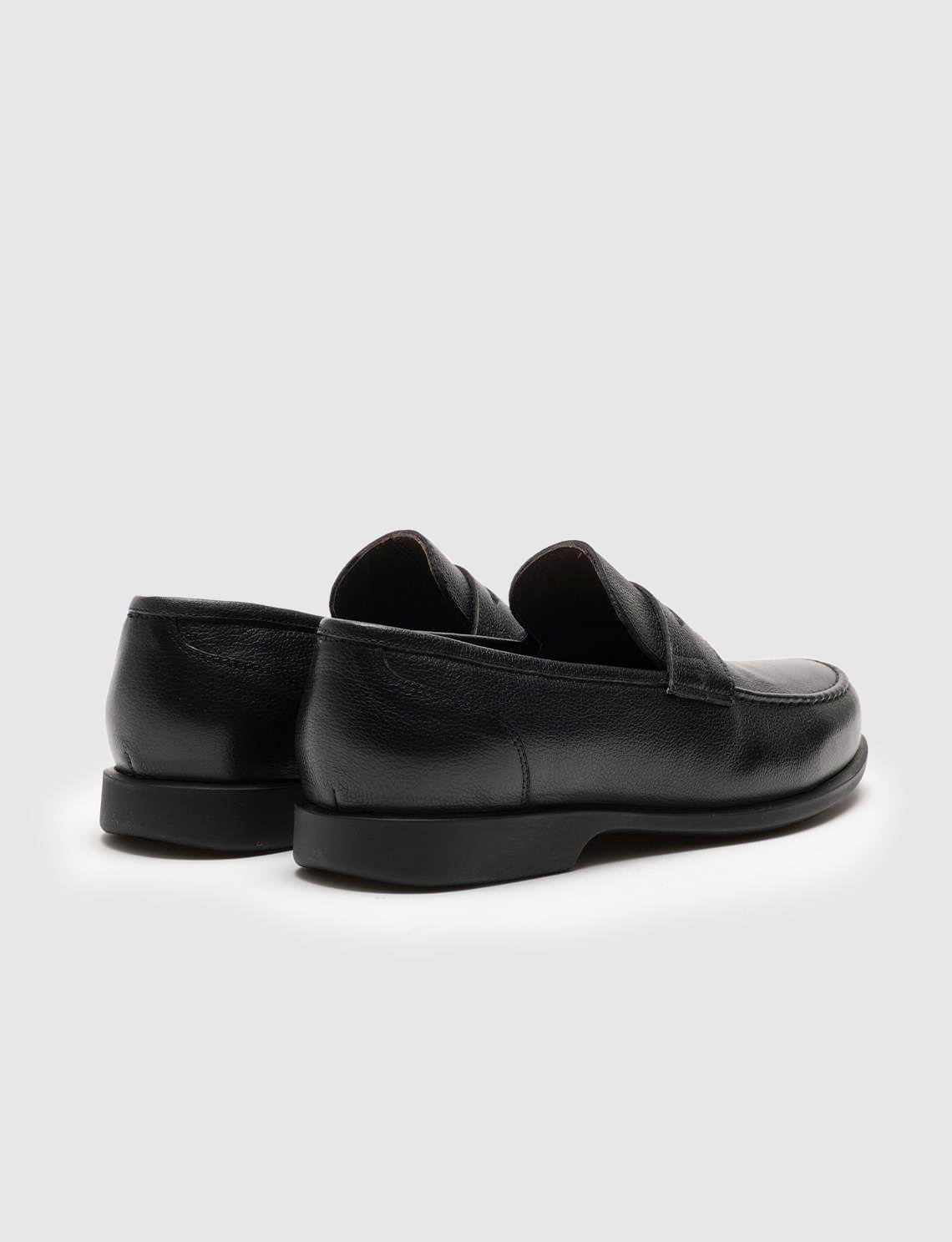 Genuine Leather Black Men's Loafer Shoes