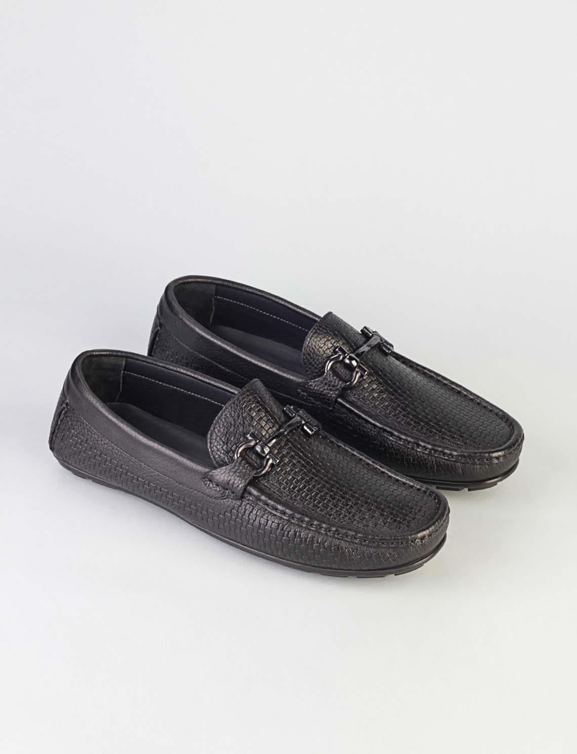 Genuine Leather Black Men's Loafer