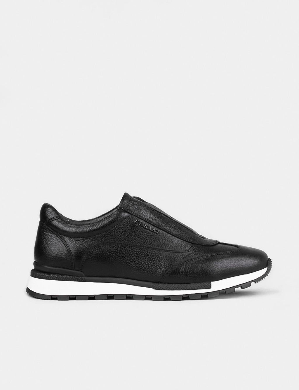 Genuine Leather Black Men's Sneaker Sports Shoes