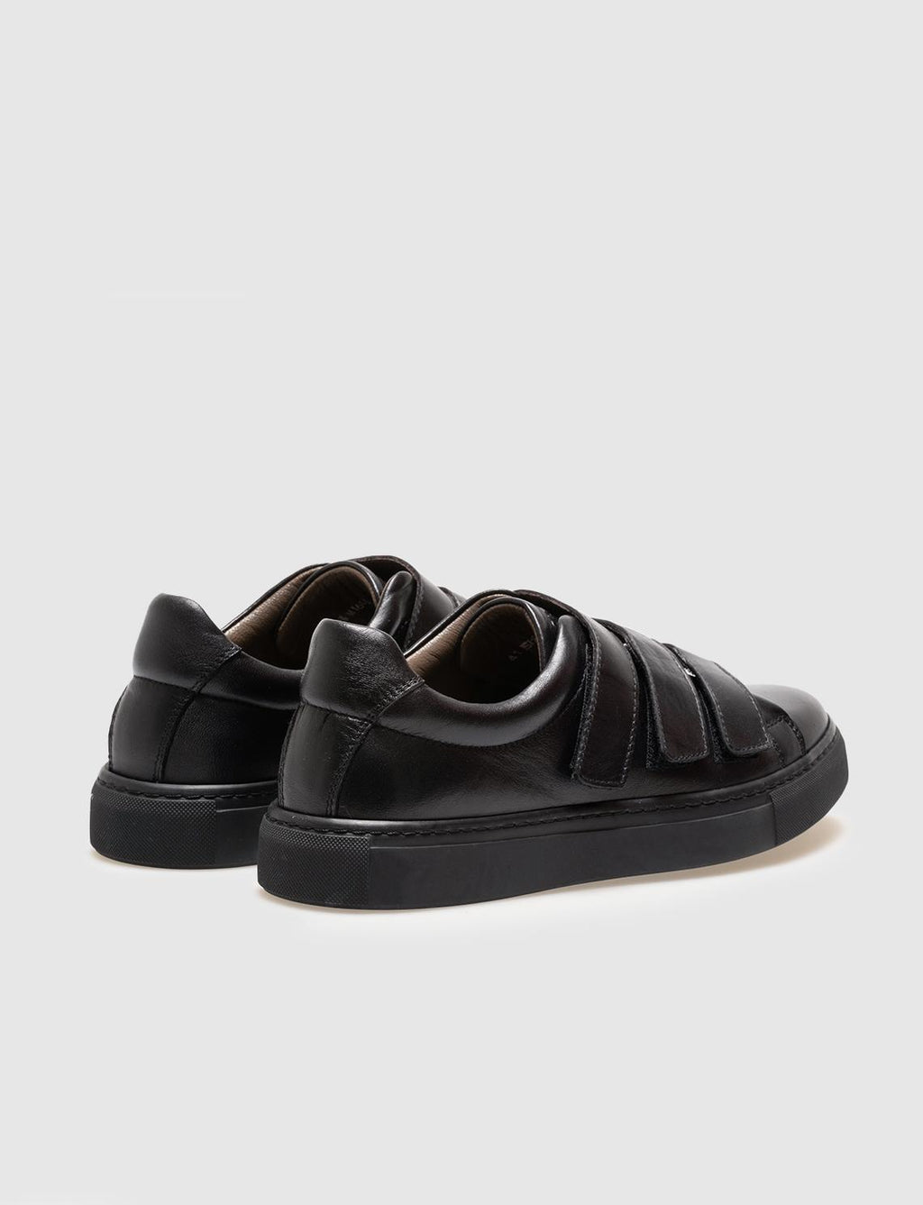 Genuine Leather Black Men's Athletic Shoes