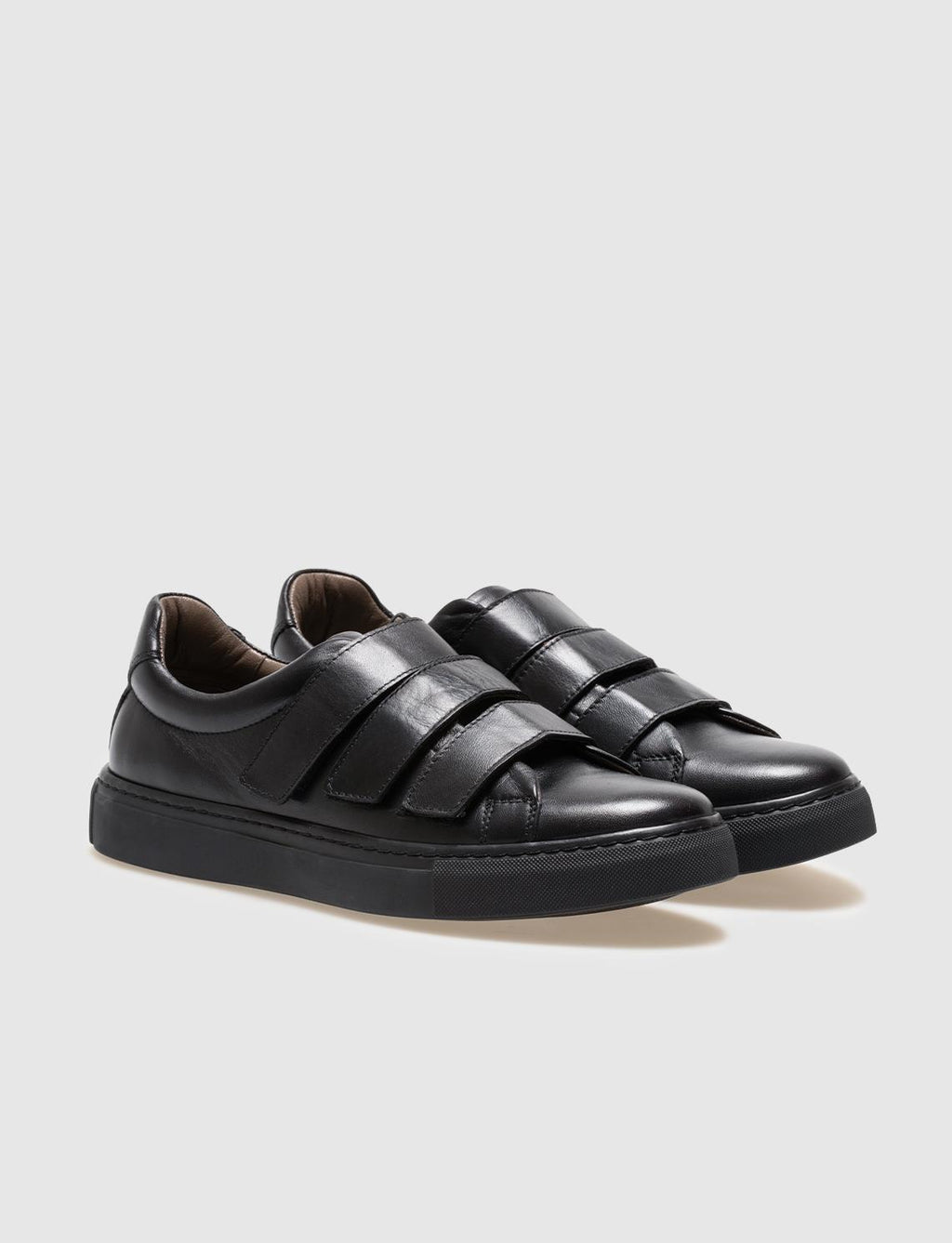 Genuine Leather Black Men's Athletic Shoes
