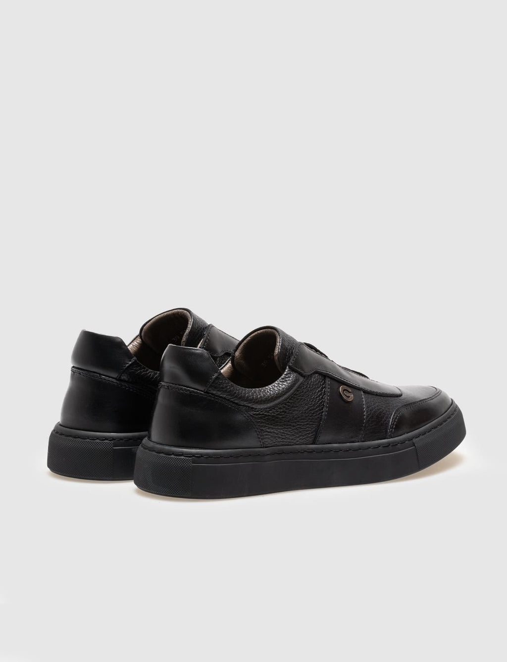 Genuine Leather Black Men's Athletic Shoes