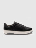 Genuine Leather Black Men's Athletic Shoes