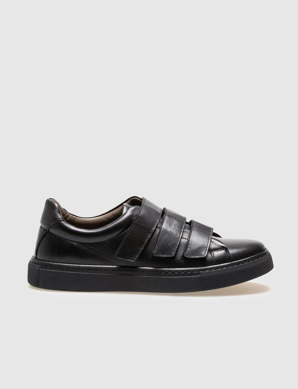 Genuine Leather Black Men's Athletic Shoes