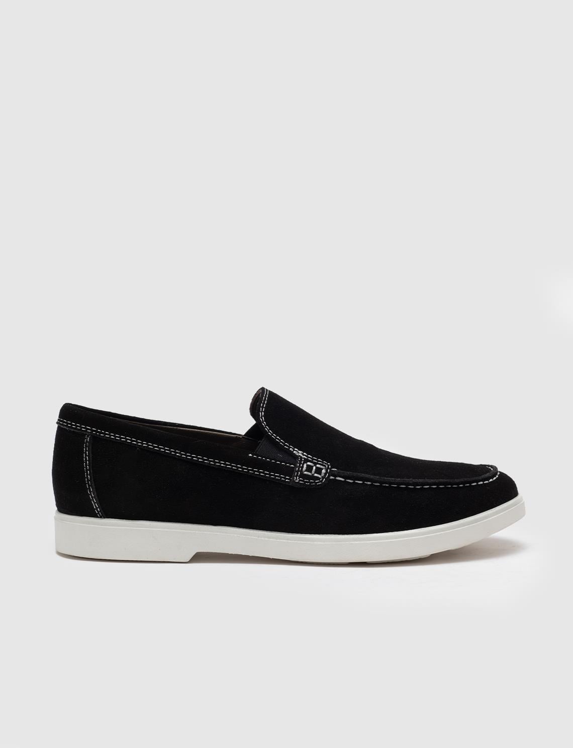 Genuine Leather Black Men's Suede Casual Shoes